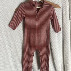 Me & Henry Striped Red Kids One Piece Outfit
